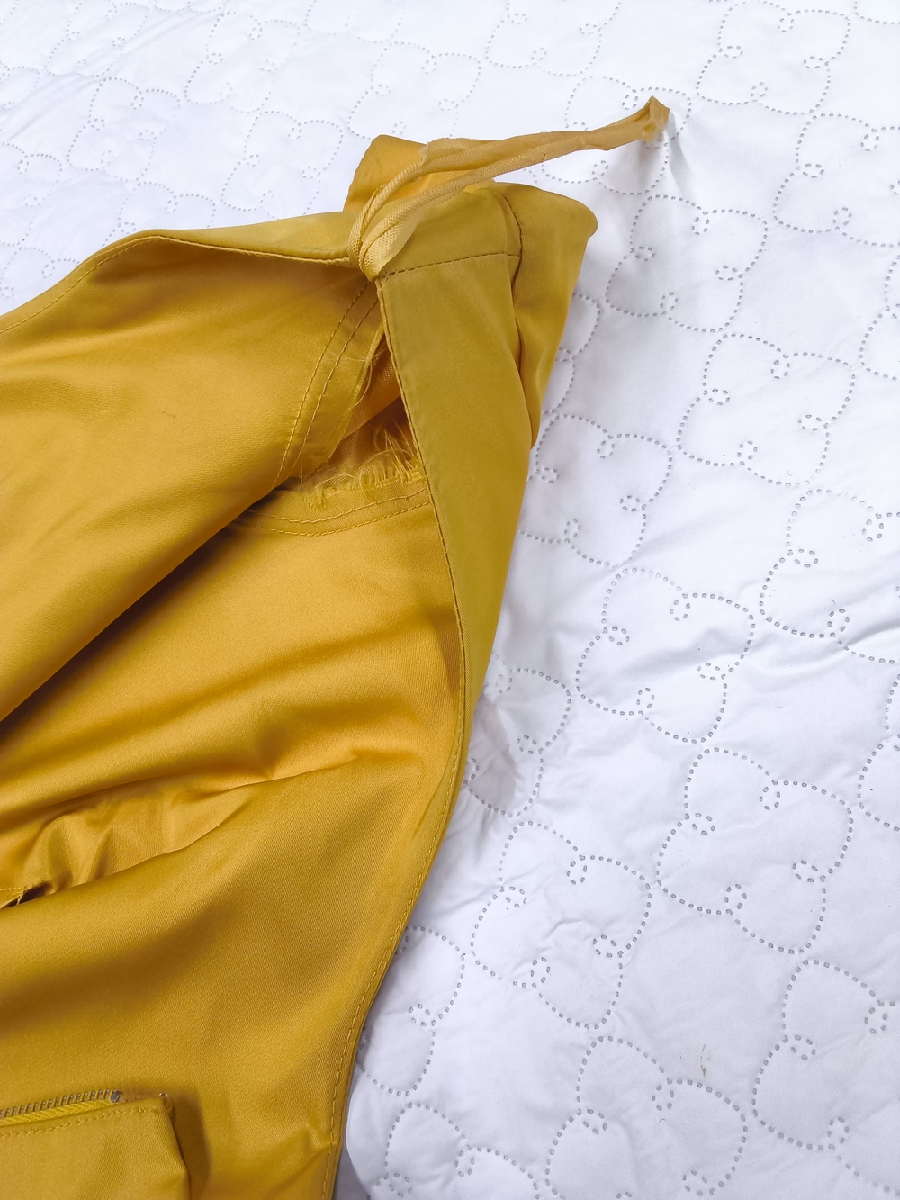 1950s Union-Made Gold Satin Swing Dress - Picture 12 of 14